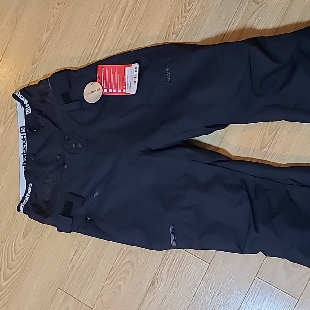 Horsefeathers women's black winter snow pants with detachable snow guard